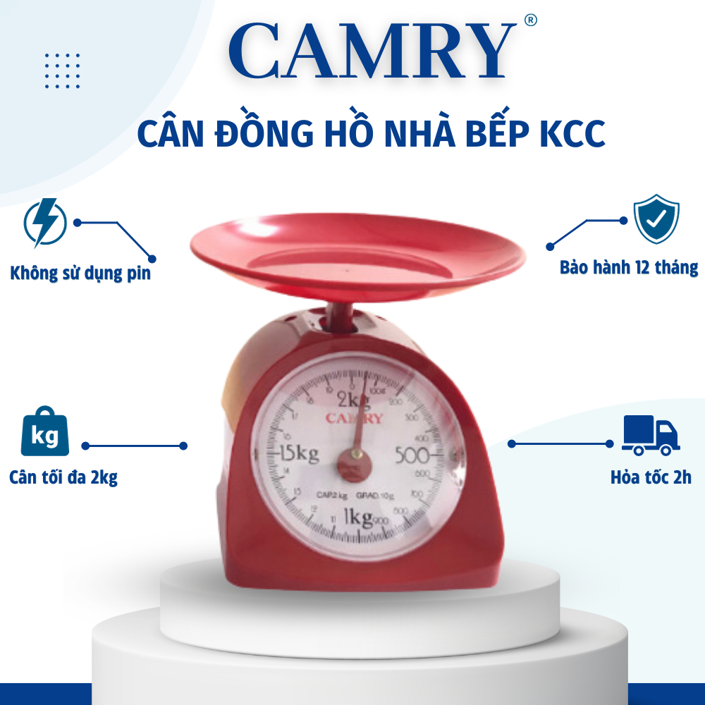 CÂN CAMRY LÒ XO NHÀ BẾP CƠ HỌC MODERN KCC - 2KG Dễ dàng sử dụng - Cân chính xác tuyệt đối - có thể căn chỉnh