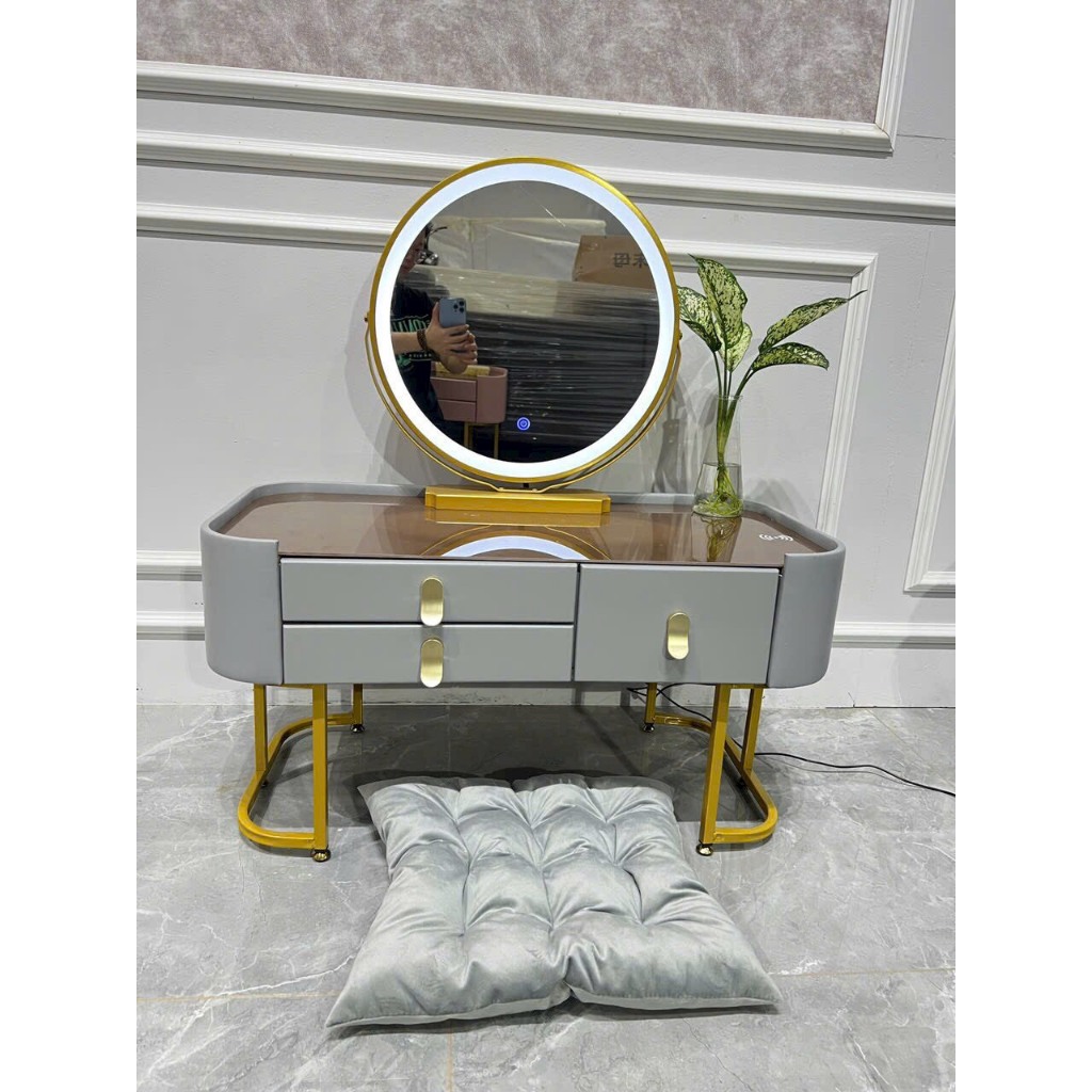 Bàn Trang Điểm Bệt, Có Loa bluetooth, gương đèn led hàng nhập khẩu