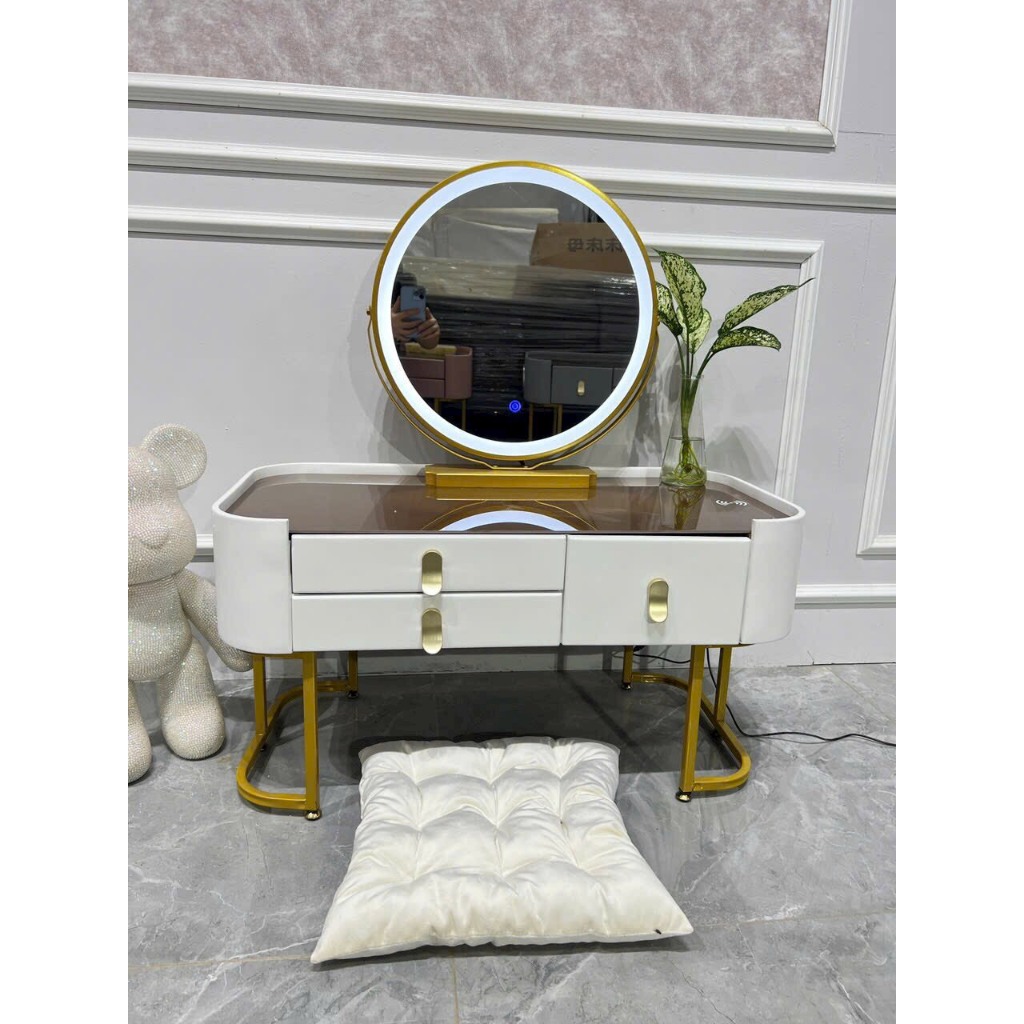 Bàn Trang Điểm Bệt, Có Loa bluetooth, gương đèn led hàng nhập khẩu