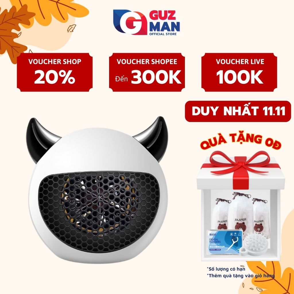 Máy Sưởi Ấm Để Bàn Đa Năng METIS Quạt sưởi Quỷ Nhỏ Công Suất 350W Chống Bỏng, Chống Lật, Tiết Kiệm Điện