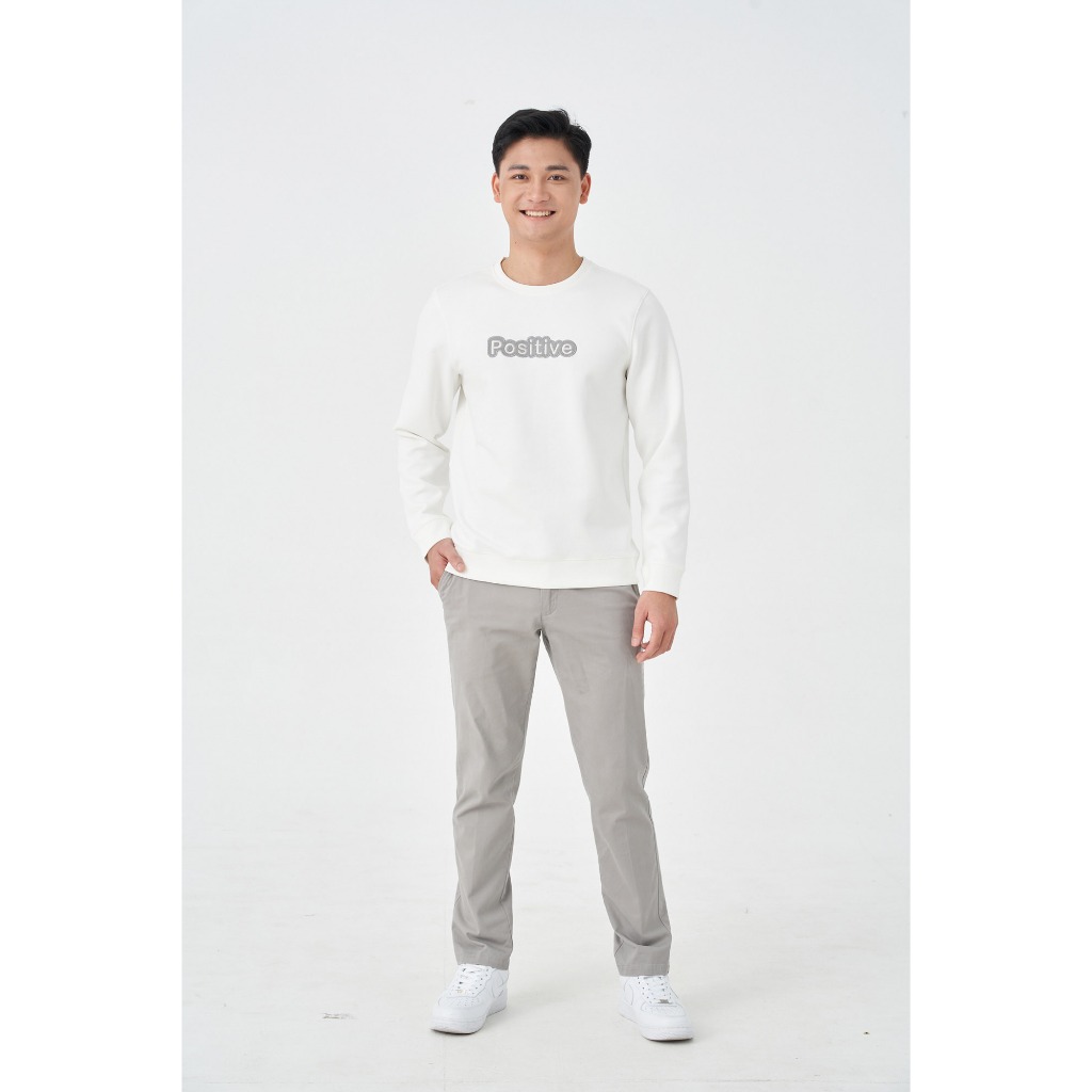 Áo Sweater Nam 5S FASHION POSITIVE, Chất Nỉ Cotton, Cổ Tròn, Thêu Chữ Nổi Bật