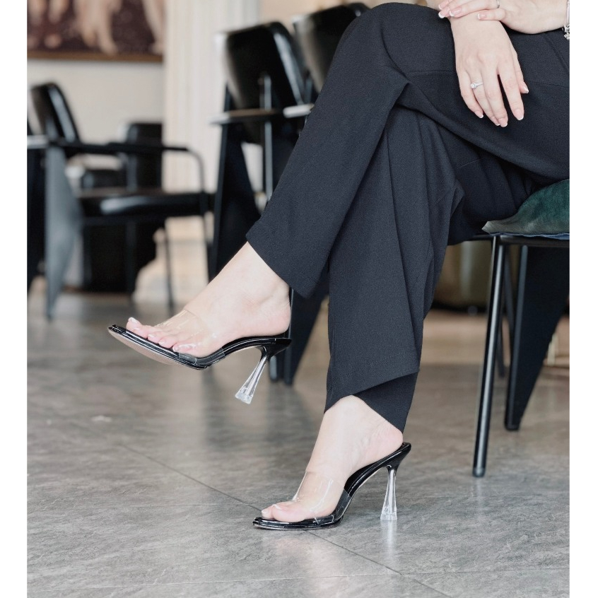 Dép Cao Gót Quai Mica Trong 9P LEXY HADU MD157 Êm Ái, Chắc Chắn, Bảo Hành 12T