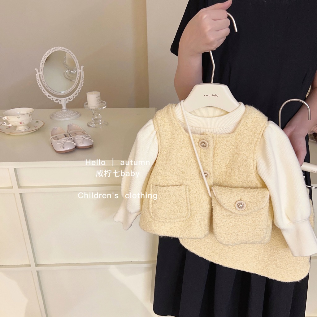 (sẵn110,120)  Set gile dạ QCCC cho bé gái