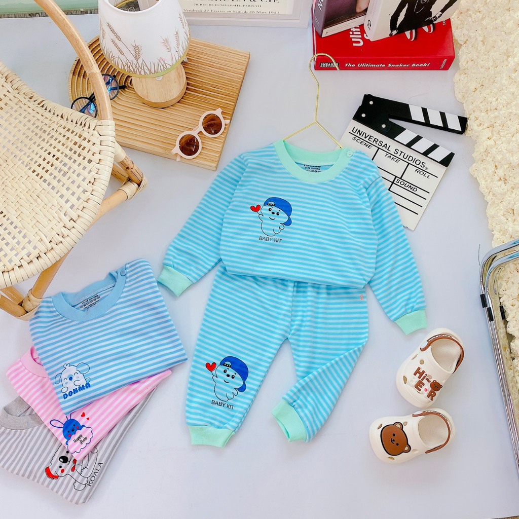 Bộ dài tay bé trai,bộ dài tay bé gái chất liệu cotton nỉ 7-13kg