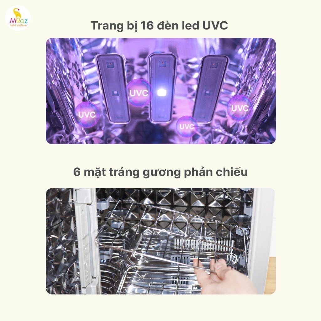 Máy tiệt trùng sấy khô UVC ION Moaz BéBé MB072 hàng chính hãng bảo hành 12 tháng
