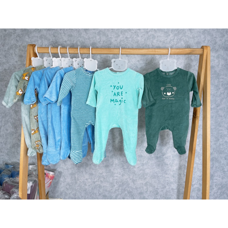 Body liền tất/ Bodysleep nỉ nhung mịn đủ sz sơ sinh-36m