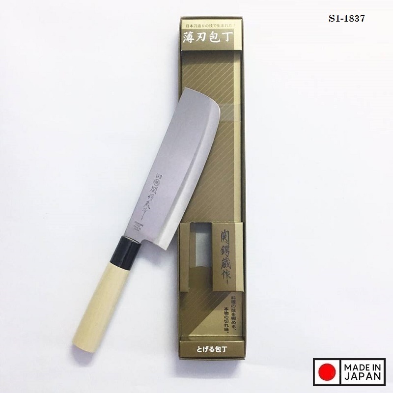 Dao làm bếp cán gỗ Tsubaro Nikken 29.5cm - Hàng nội địa Nhật Bản | Made in Japan