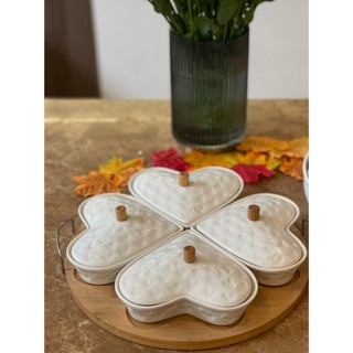 Khay mứt sứ có nắp đậy cao cấp
