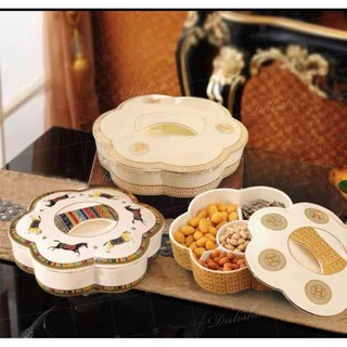 Khay mứt sứ có nắp đậy cao cấp