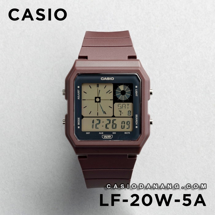 Đồng hồ nữ dây nhựa Casio chính hãng Anh Khuê LF-20W-5ADF