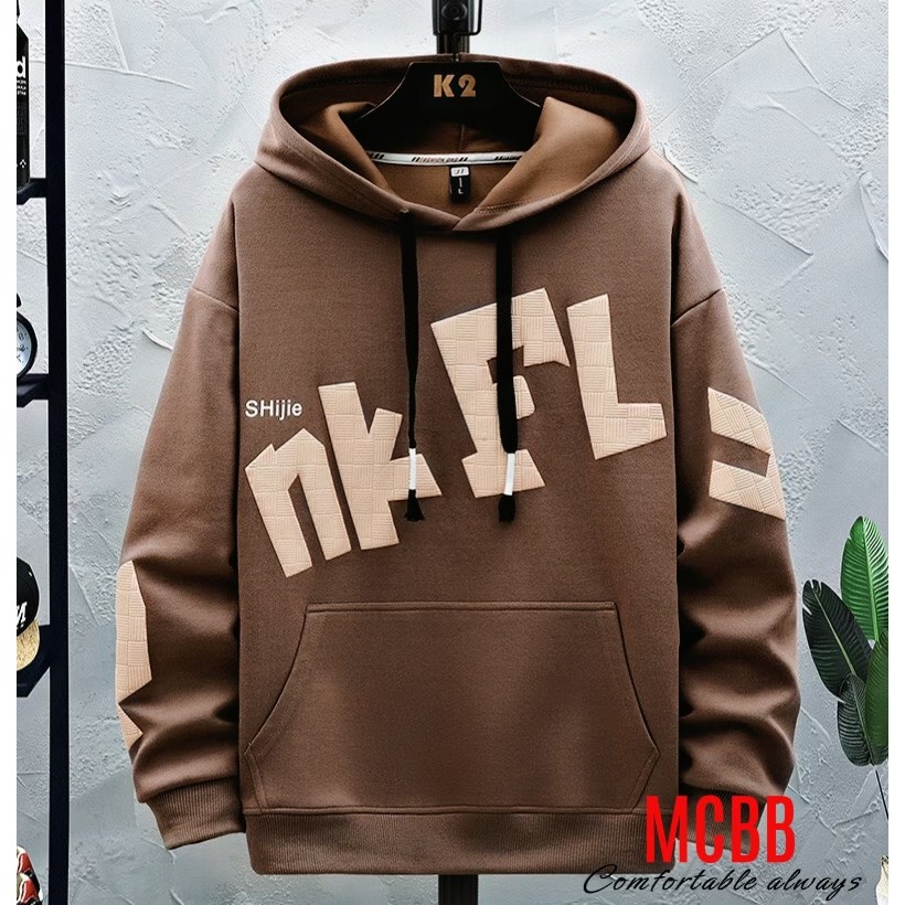 Mcbb 24-49 kg vải dày áo hoodie bé trai bé gái unisex áo thun tay dài cho bé trai áo có nón áo bé trai khoác lạnh gió bộ