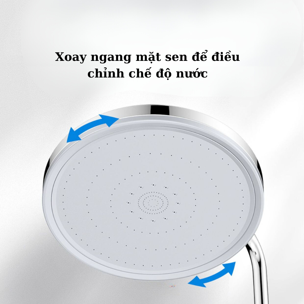 Bát sen tắm đứng nhựa ABS tròn dày 23cm, Vòi sen tăng áp 6 chế độ nước xoay 360 độ cho diện tích phun nước toàn diện