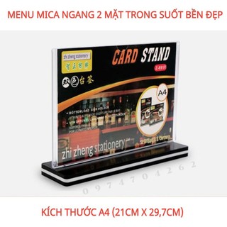 Menu để bàn chữ t a4, a5, a6 - bảng menu - kệ menu mica