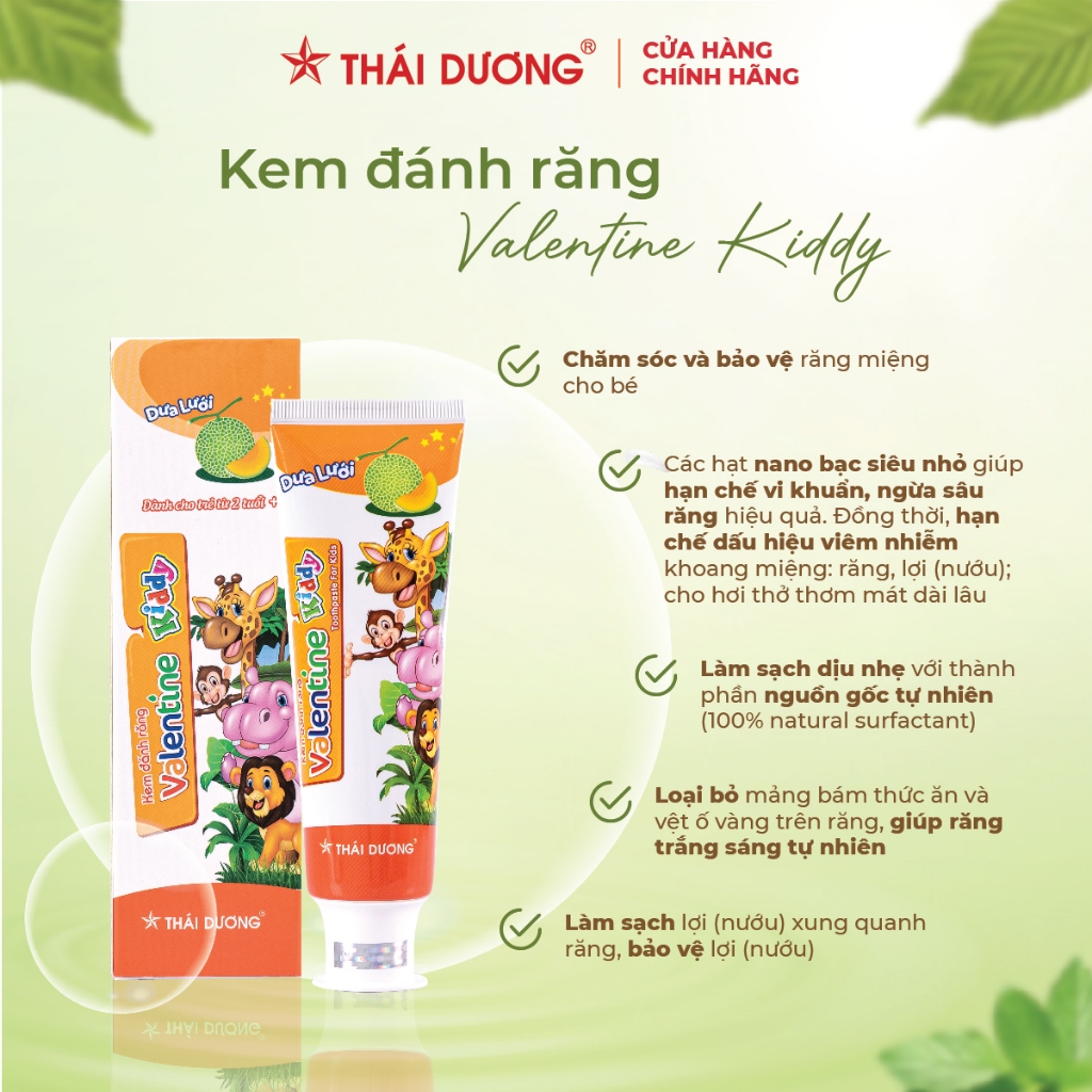 Kem đánh răng trẻ em Valentine Kiddy 100g - Sao Thái Dương