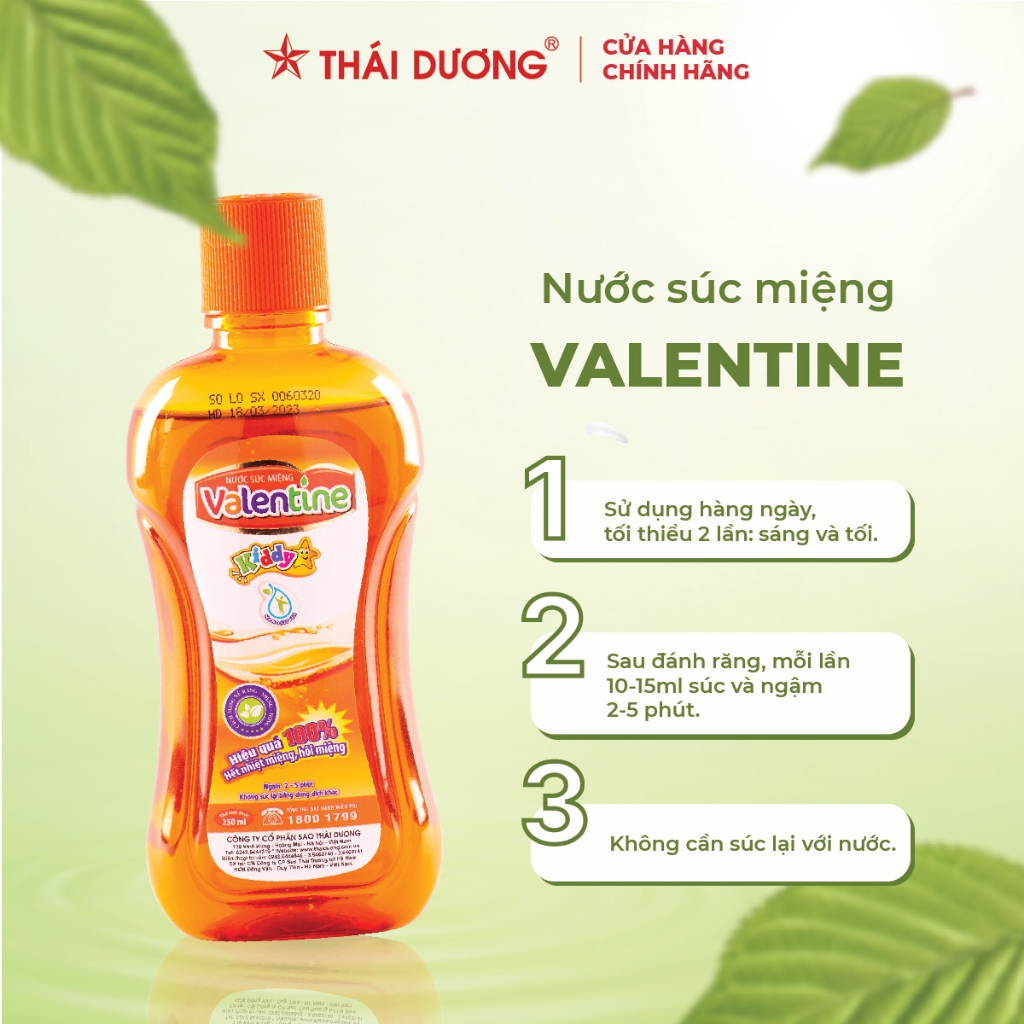 Nước súc miệng trẻ em Valentine kiddy Sao Thái Dương 250ml - Sao Thái Dương