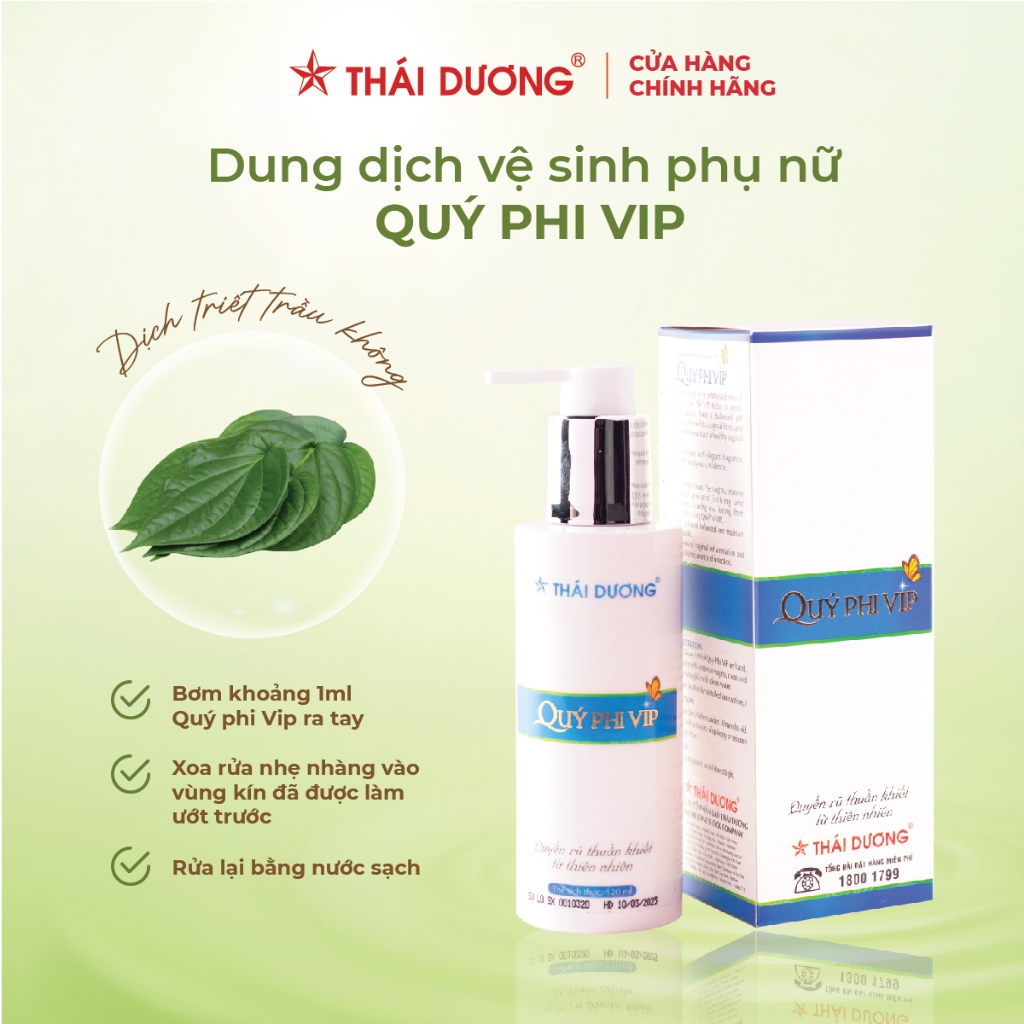 Dung dịch vệ sinh phụ nữ Quý Phi Vip Sao Thái Dương 120ml - Sao Thái Dương