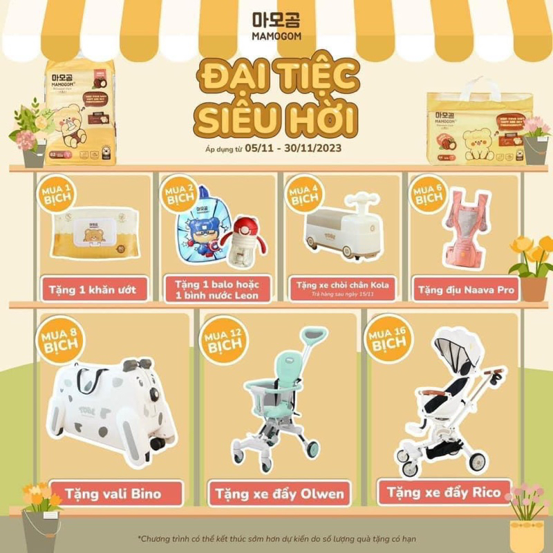 Tã Quần ,Dán Mamogom Mẫu Mới Size S63/M52/M48/L44/XL40/XXL38