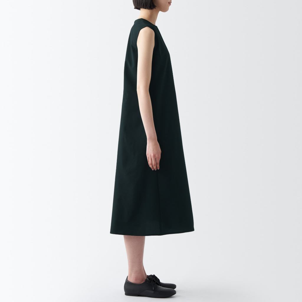 Đầm Không Tay Vải Seersucker Nữ MUJI