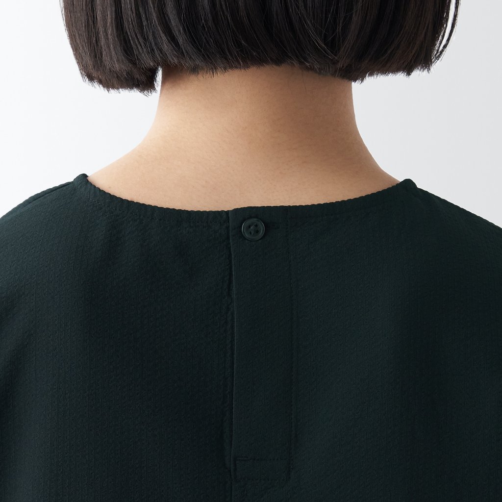 Đầm Không Tay Vải Seersucker Nữ MUJI