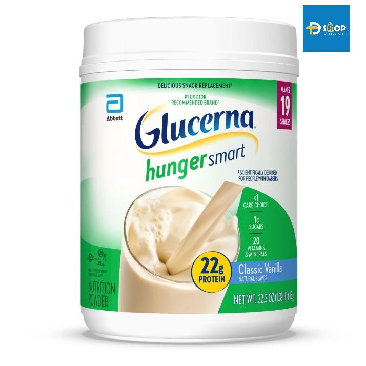Sữa bột dành cho người tiểu đường - Glucerna Powder hunger smart vị Classic Vanilla 635g