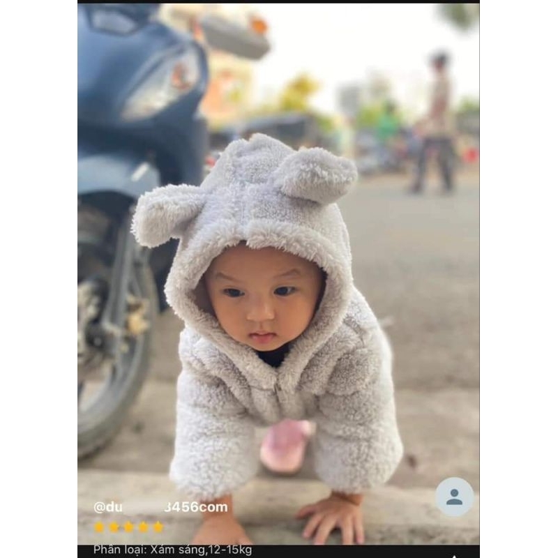 Áo Khoác Lông Màu Trắng cho bé