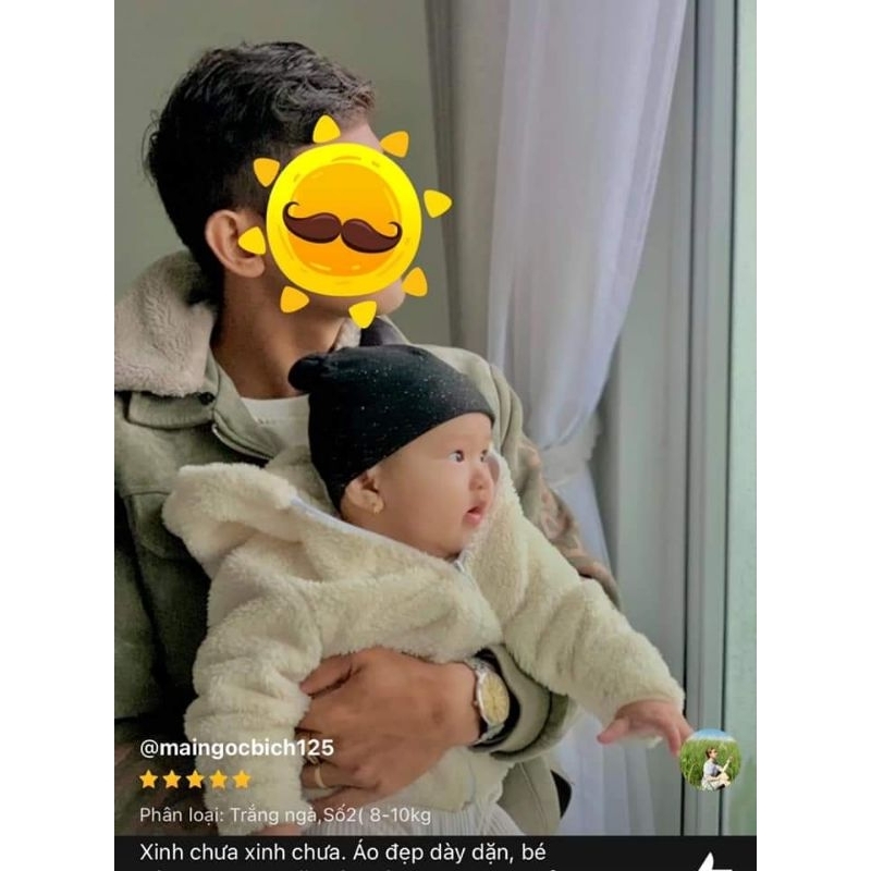 Áo Khoác Lông Màu Trắng cho bé