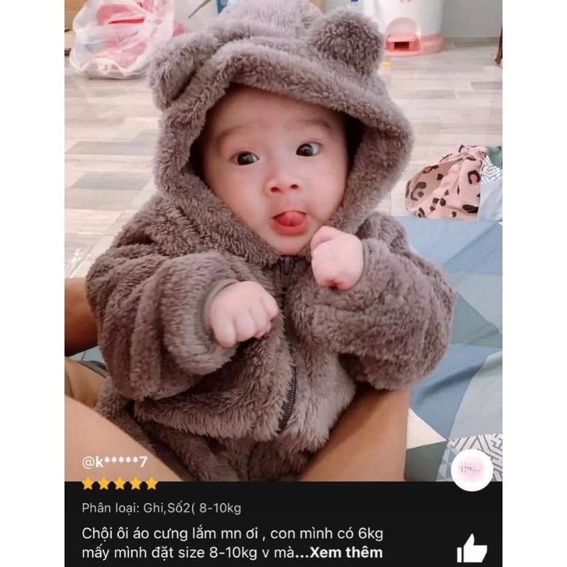 Áo Khoác Lông Màu Trắng cho bé