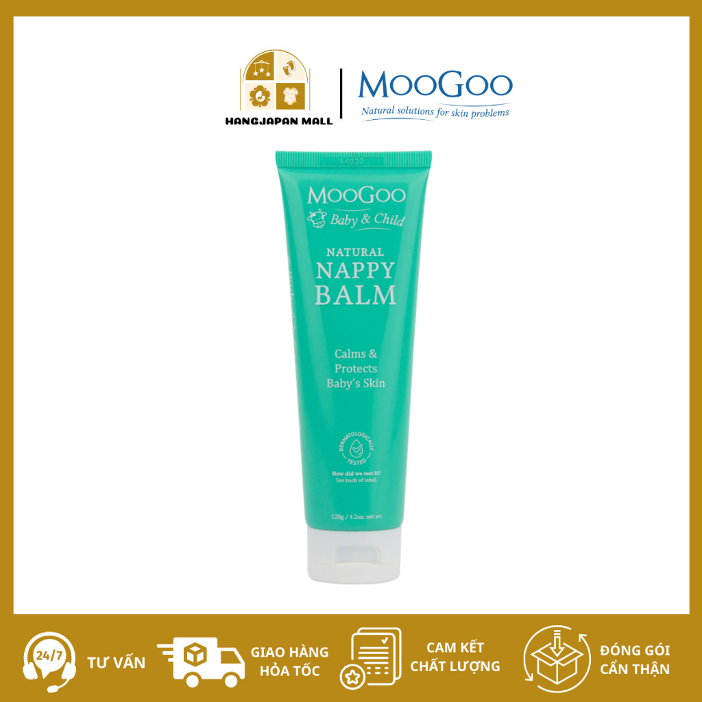 Kem chống hăm tã cho bé sơ sinh từ 0M+ MooGoo tuýp 50g, 120g Baby Nappy Balm - Hàng Úc chính hãng