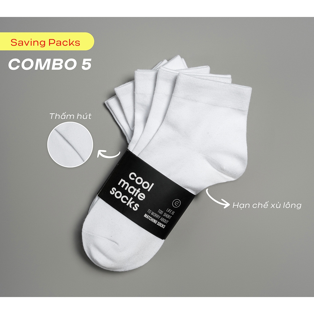 Combo 5 Đôi Tất Vớ Coolmate Basics - Thương hiệu Coolmate