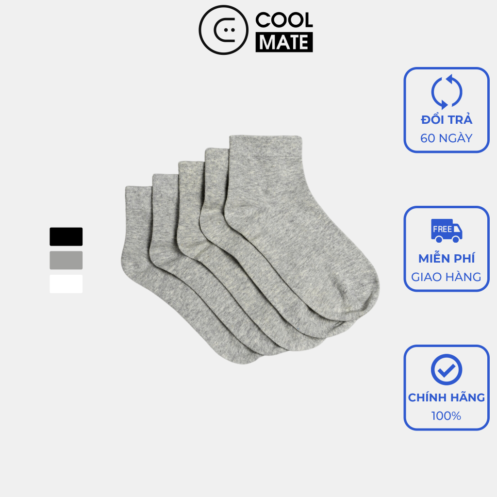 Combo 5 Đôi Tất Vớ Coolmate Basics - Thương hiệu Coolmate