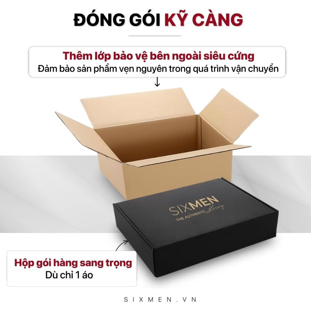 Áo polo nam cao cấp có cổ  SIXMEN 3RIM Eagle - Áo polo vải CVC cotton thoáng mát, sang trọng