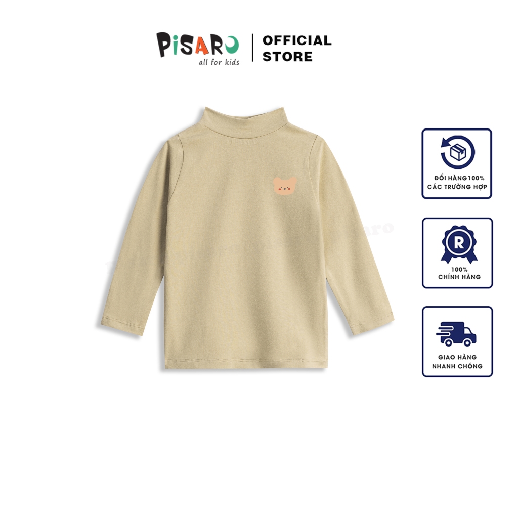 Áo giữ nhiệt họa tiết PISARO kids thu đông dài tay cao cổ cho bé trai bé gái