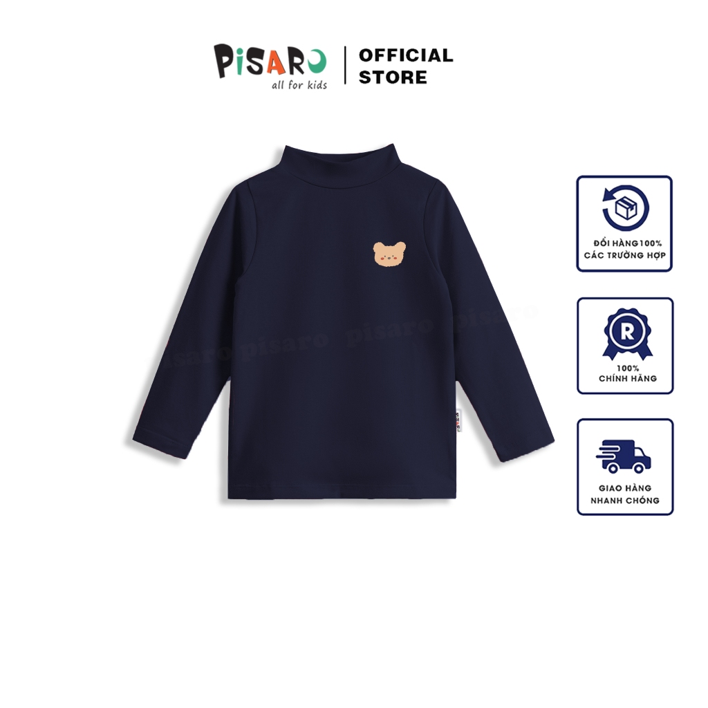 Áo giữ nhiệt họa tiết PISARO kids thu đông dài tay cao cổ cho bé trai bé gái