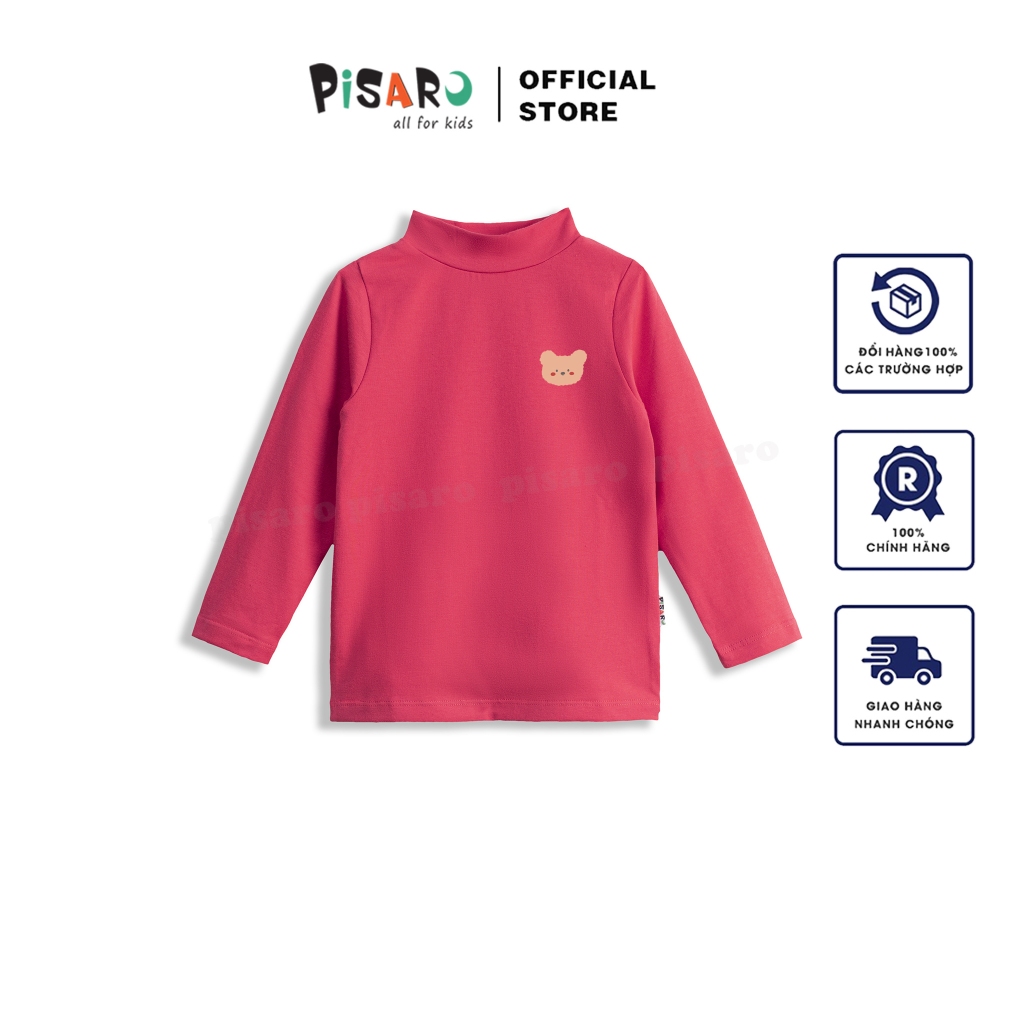Áo giữ nhiệt họa tiết PISARO kids thu đông dài tay cao cổ cho bé trai bé gái