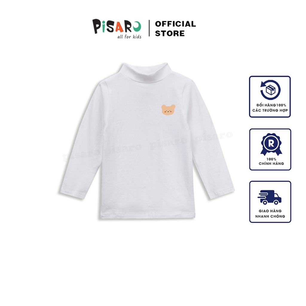 Áo giữ nhiệt họa tiết PISARO kids thu đông dài tay cao cổ cho bé trai bé gái