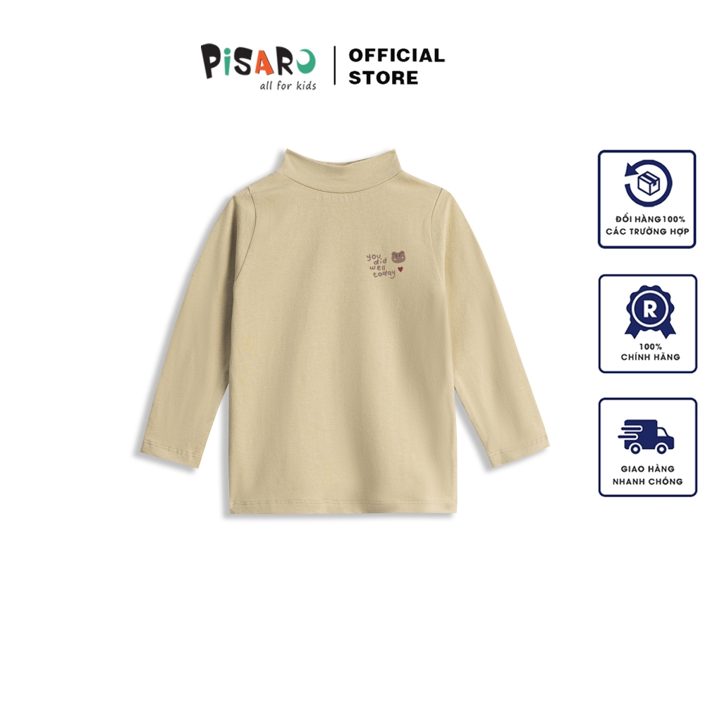 Áo giữ nhiệt họa tiết PISARO kids thu đông dài tay cao cổ cho bé trai bé gái