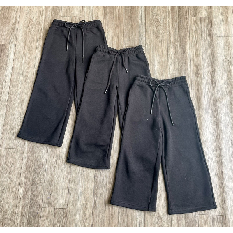 Quần nỉ bông dáng xuông màu đen cho bé gái hàng xuất dư xịn