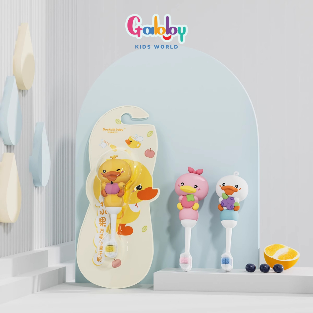 Bàn Chải Đánh Răng Cho Bé Lông Mềm Mịn Sợi Mảnh Hình Hoạt Hình 3D Đáng Yêu Cho Bé