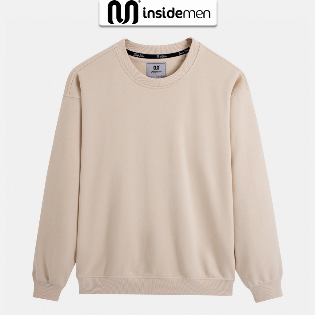 Áo sweater nam nữ form rộng INSIDEMEN cổ tròn tay dài chất nỉ unisex thời trang Hàn Quốc ISW015W3