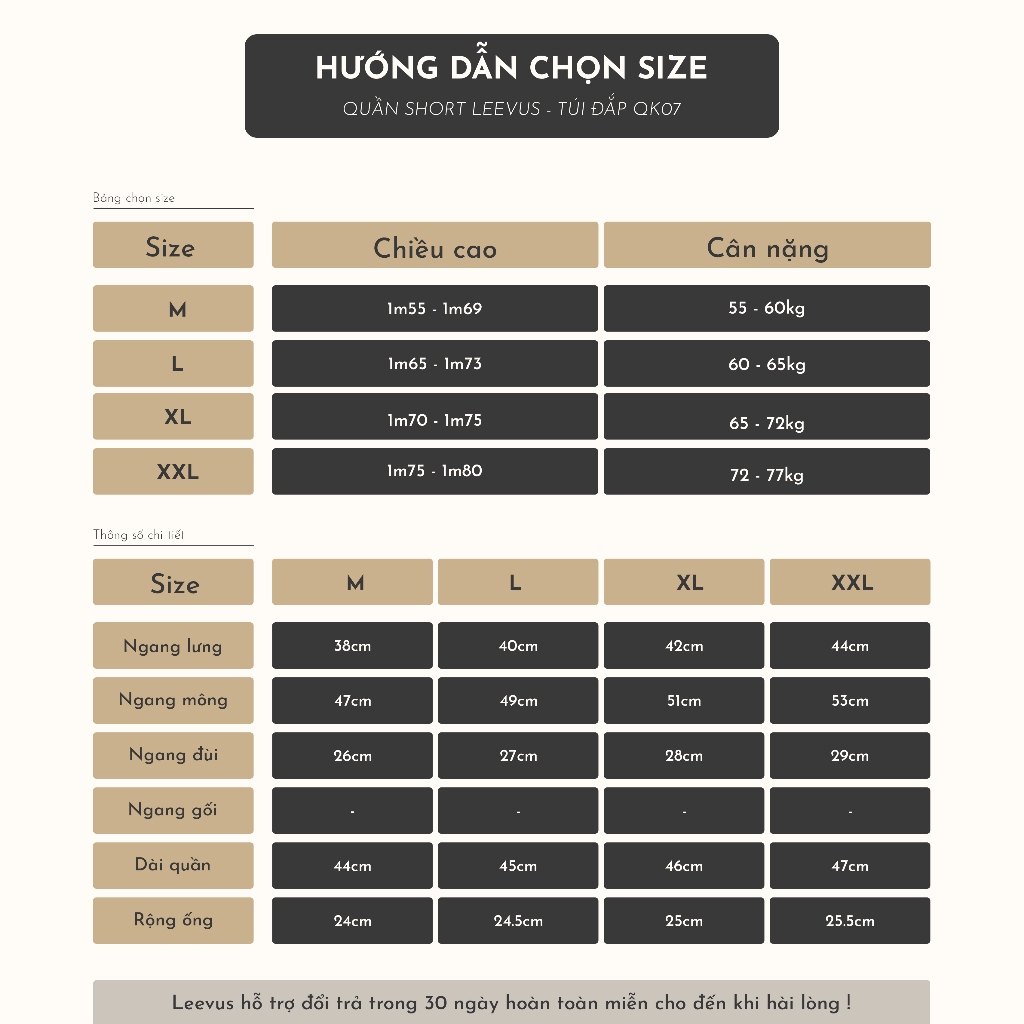 Quần short kaki nam LEEVUS, Lưng khuy cài, túi đắp, vải kaki mềm, đưởng may ẩn, form vừa vặn KTD QK07