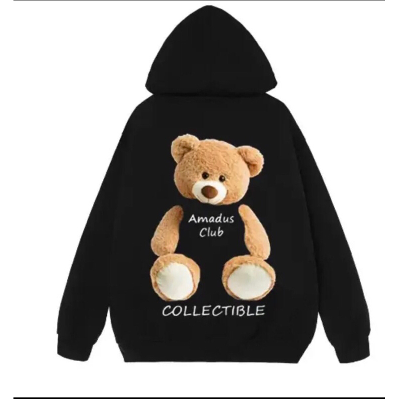 Áo hoodie nam nữ  Gấu Mi Collec, áo nỉ mũ 2 lớp mùa đông, chất nỉ cotton ấm áp