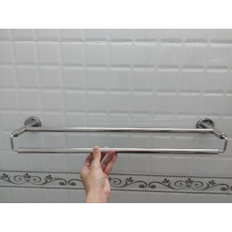 Thanh treo khăn nhà tắm 100% inox 304  máng khăn chống rỉ sét hạn chế ăn mòn chịu lực tốt độ bền cao giá tận xưởng