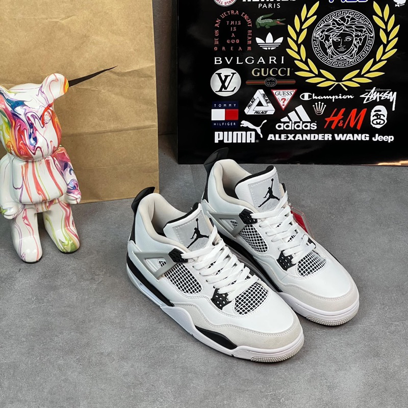 GIÀY SNEAKER  JD 4 trắng đen cao cấp quảng châu full box