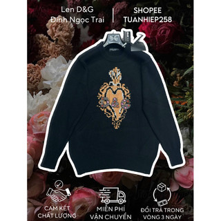 ⚡️ - áo len d&g - sweater len d&g dệt kim hoạ tiết đính ngọc trai - bản cao cấp chuẩn hàng loại 1 qc
