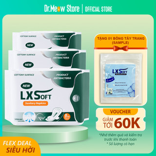 Combo 3 gói Băng vệ sinh LXSoft cao cấp Hàn Quốc loại Ban ngày có cánh 8 miếng/240mm - Siêu thấm hút