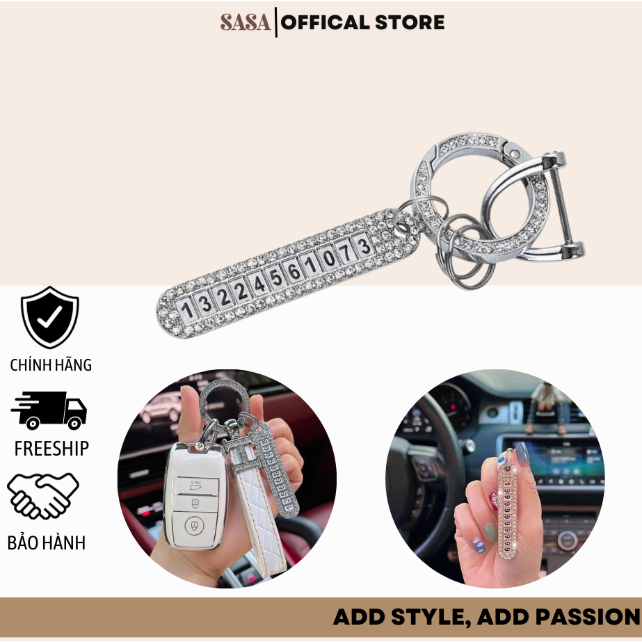 Thẻ số điện thoại chống thất lạc smartkey - Móc khóa ô tô cao cấp