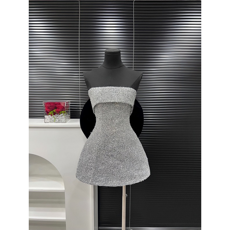 👗 ĐẦM XOÈ BỐ CÚP NGỰC PHỐI NƠ NHUNG