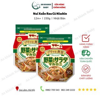 Nui xoắn rau củ MACARONI NISIN 150g Nhật Bản cho bé từ 9 tháng date [date t5/2026]