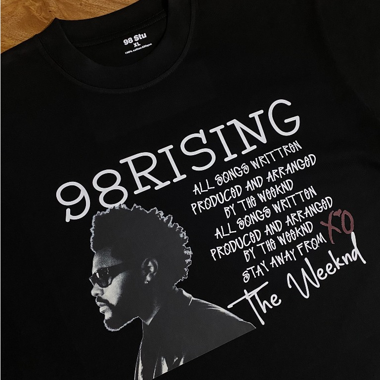 Áo thun unisex nam nữ The Weeknd form rộng 100% cotton 250gsm bo cổ dày dặn 98stu