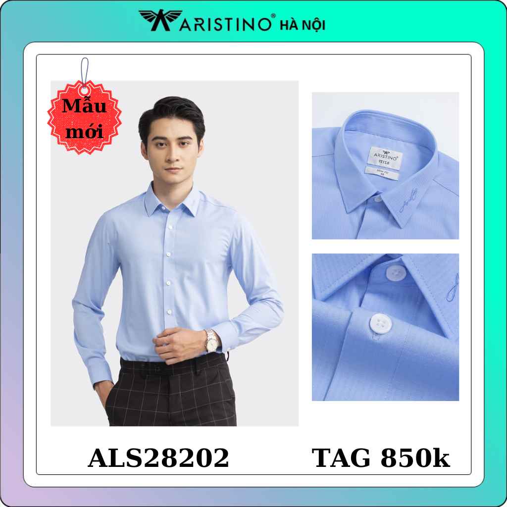 Áo sơ mi dài tay nam Aristino sợi tre chống nhăn from ôm ALS28202